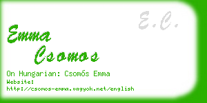 emma csomos business card